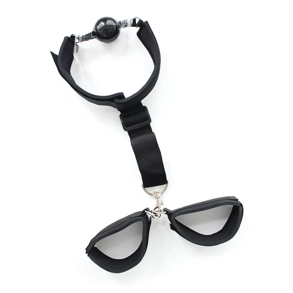 Bdsm Ball Mouth Gag Leather Handcuffs Sm Kit Sm Products