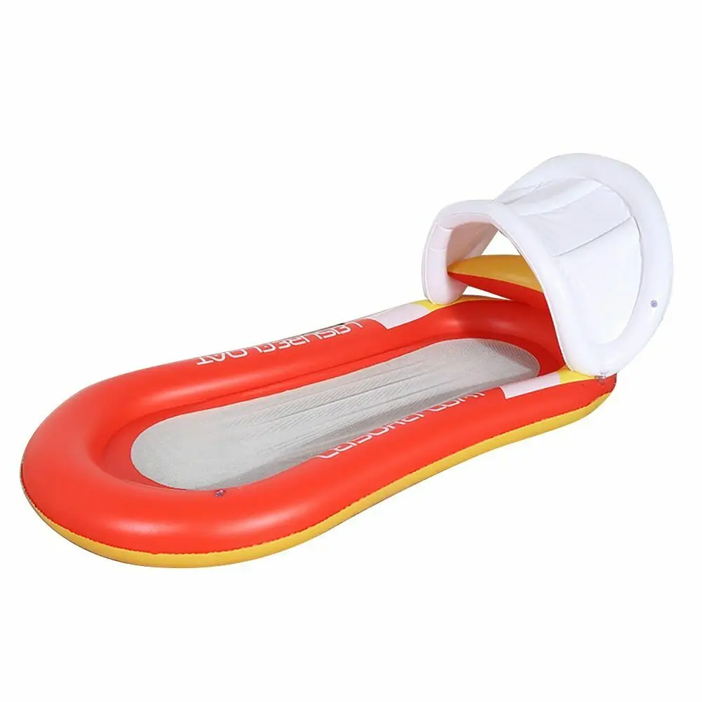 New design wholesale customization Water inflatable floating bed leisure folding backrest swimming circle in summer Stock