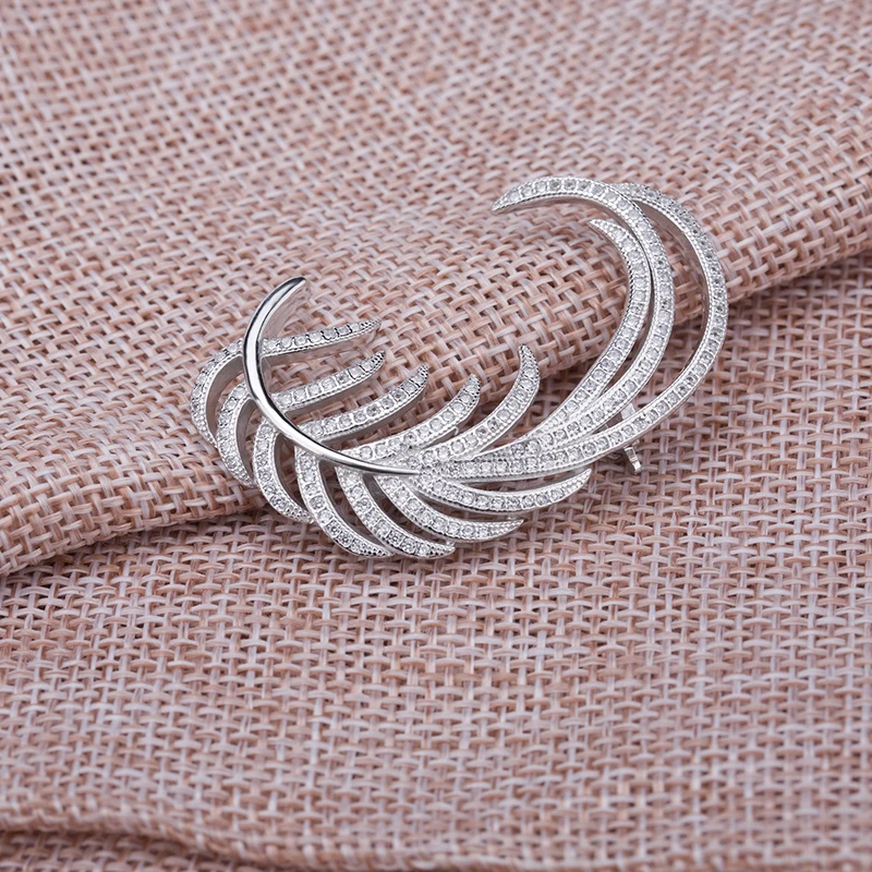 New luxury fashion fine jewelry silver custom animal zircon pearls butterfly pins brooches for women