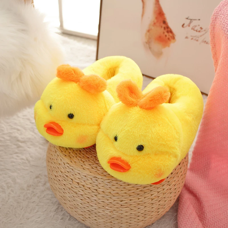 Fuzzy winter indoor proof women fur duck pig husky dog design animal home slippers
