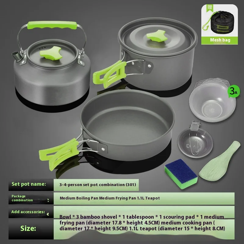 Outdoor jacket pot portable folding storage camping equipment supplies picnic cooker water set camping stove