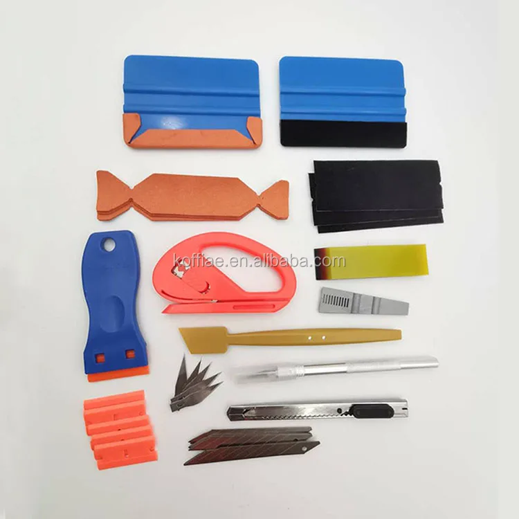 Best selling 14 pcs Car Color Change Window tinting tools squeegee vinyl Wrap Cleaning Tool vinyl squeegee kit