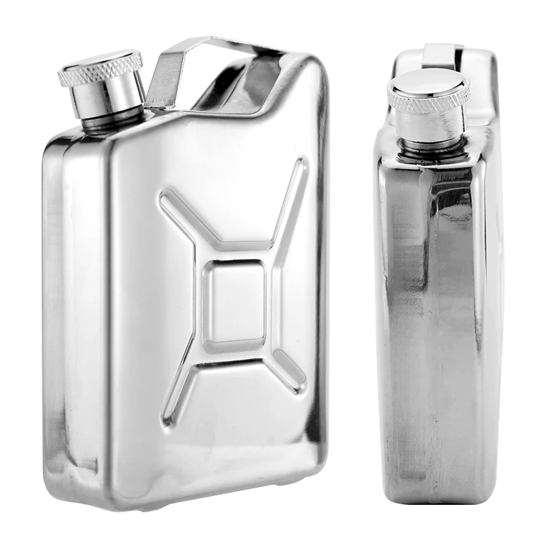 5oz Stainless Steel Jerry Can Hip Flask Liquor Whisky Pocket Bottle Oil Pot, Can Flask