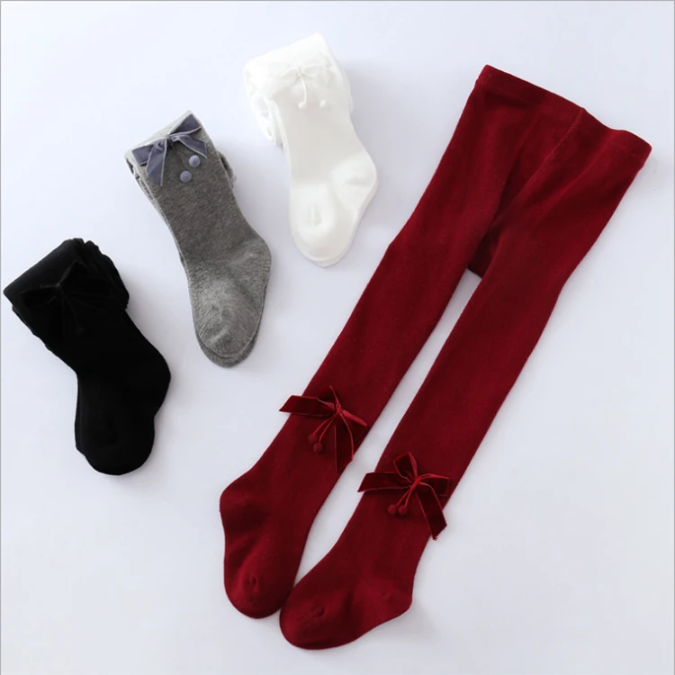 New Cheap Long Socks For Baby Girl Stockings Children Pantyhose With Bows Baby Tights And Socks