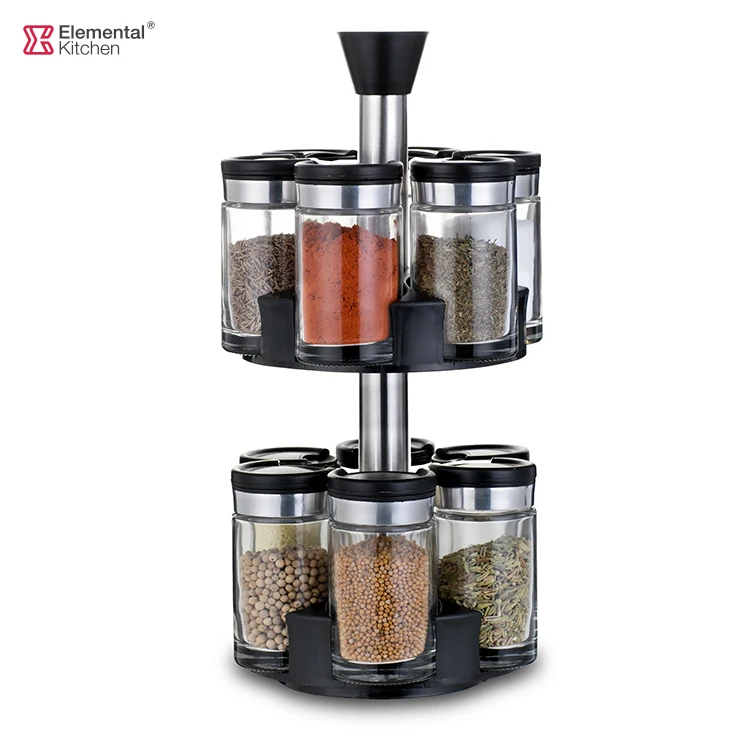 kitchen accessorie modern luxury condiment glass bottle stand with spices packaging container salt can jar porcelain set