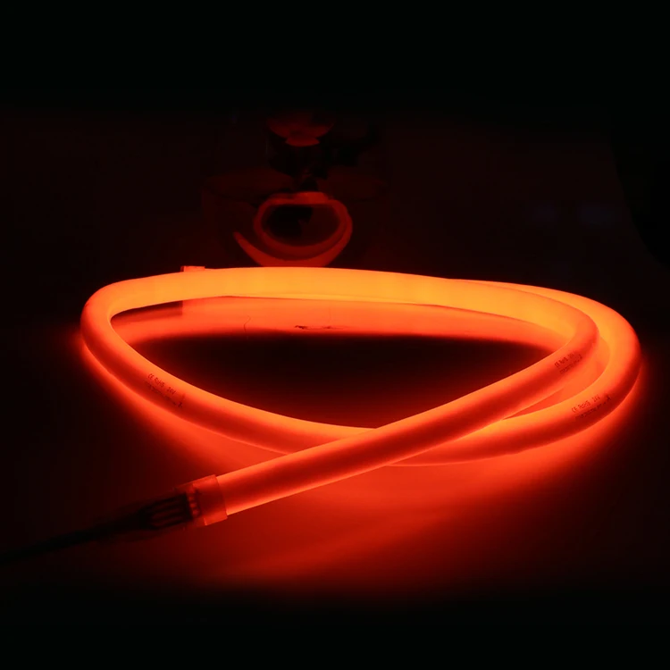 Cuttable IP65 Waterproof 18mm 360 Degree Orange Neon Light Round LED Flex Neon DC24V
