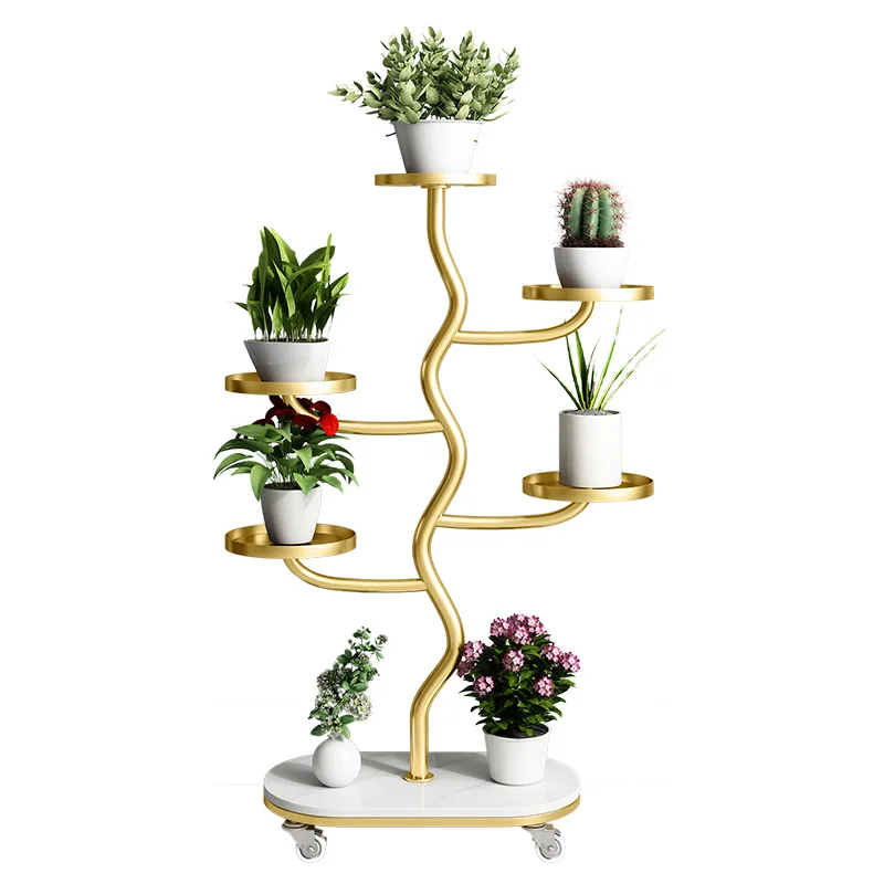 Nordic round Flower Stand Modern Iron Indoor and Outdoor Living Room Multi-Layer Balcony Luxury Flower Pot Rack