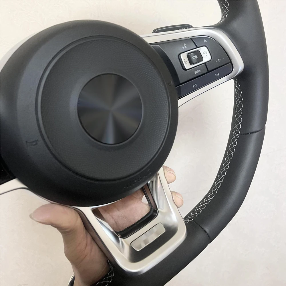 Кожаное Рулевое колесо для Volkswagen MK7 MK6 Golf7 Polo CC Jetta Tiguan GTI R руль