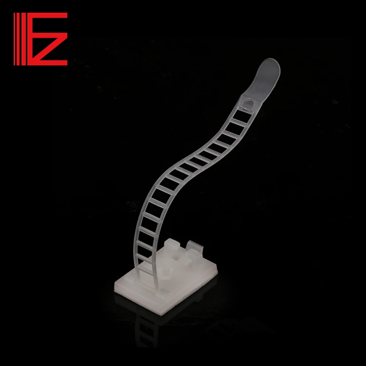 Provide sample adjustable cable clamp 3M adhesive back glue plastic cable clamp