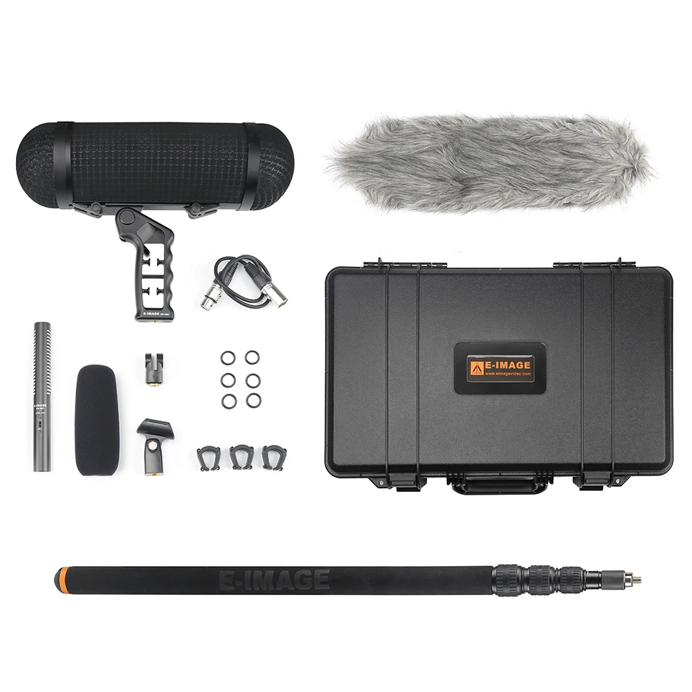 E-IMAGE BPMK1 Shotgun Microphone Boompole Suspension windshield system Kit with safety case Small size