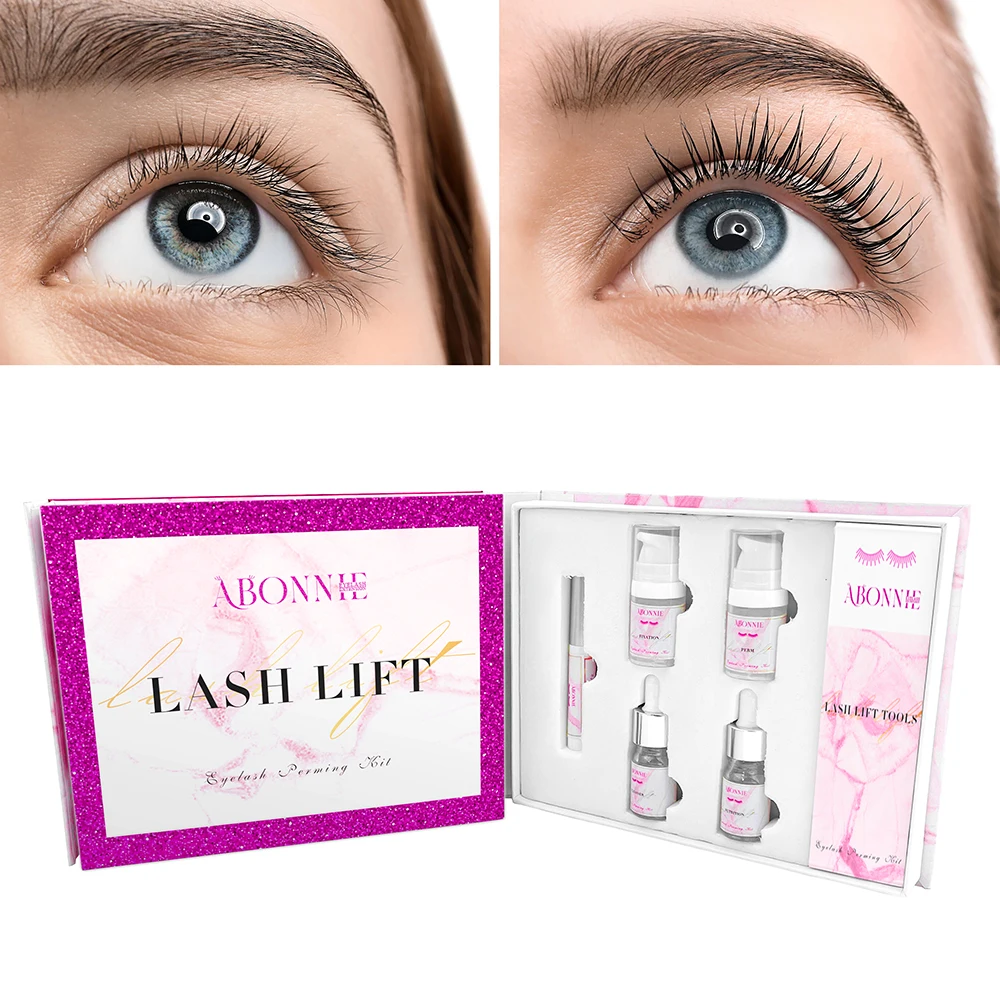 Abonnie Korea High Quality Eye Lash Lifting Set Profesional Eyelash Brow Lashlift Private Label Lash Lift Kit