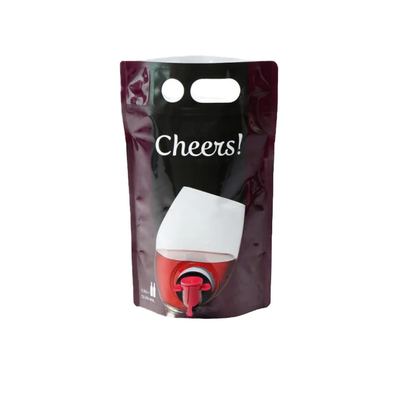 1.5L 3L 5L High capacity foil stand up pouches Bag With butterfly Valve  bags plastic logo for Packaging Wine Juice water  cola