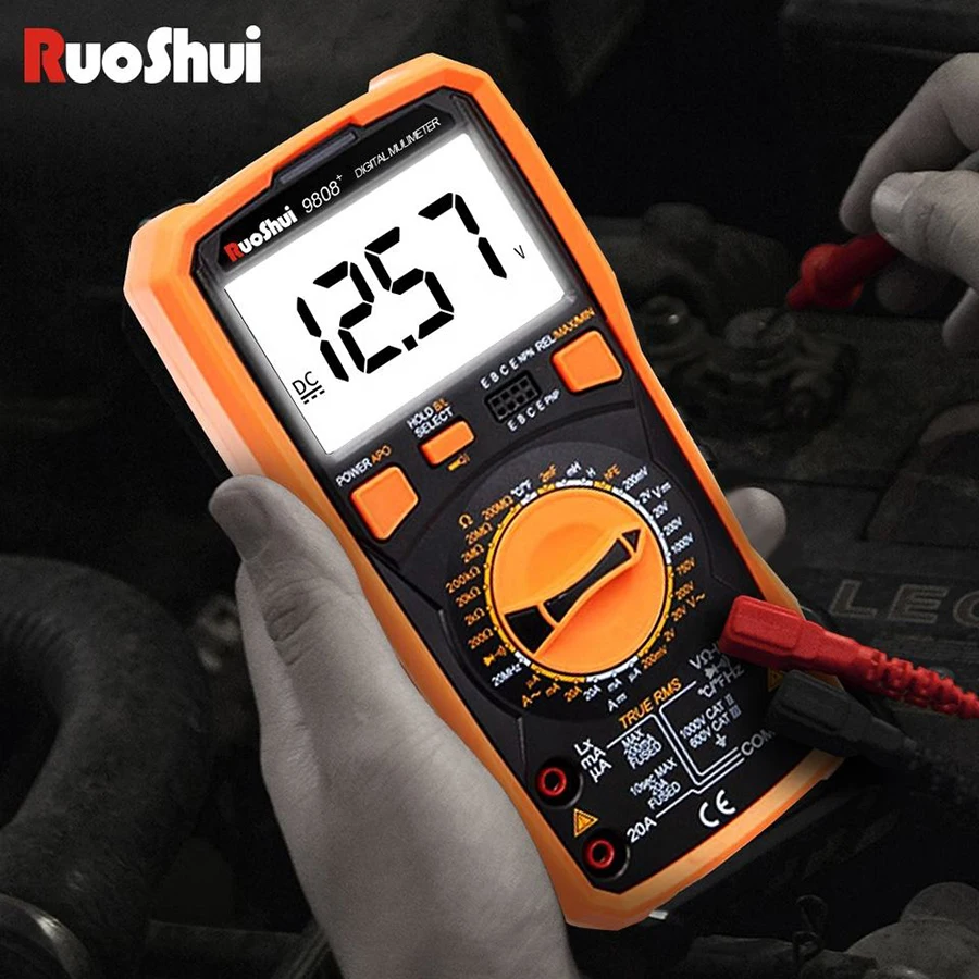 9808 + RuoShui Цифровой мультиметр 2000 мкФ постоянной ёмкости универсальный конденсатор 20 МГц Частота Температура индуктивность 1000V 20A