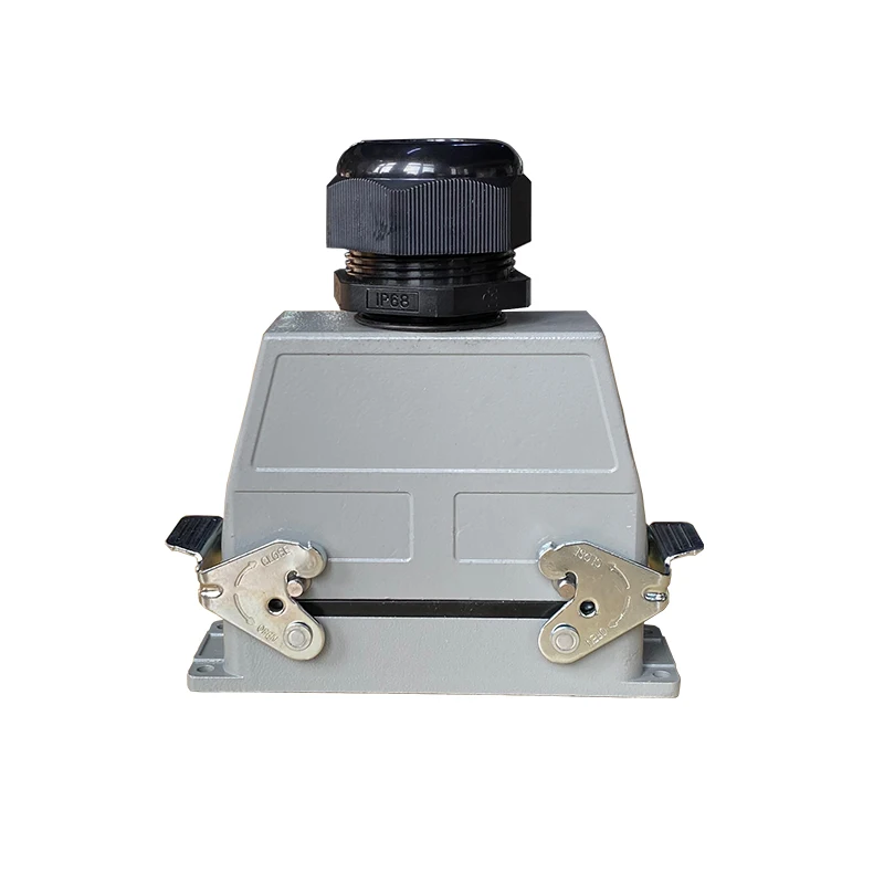 WZUMER IP65 Waterproof Industrial Wire Rectangle Fifteen Forty Eighty Fifty Pins Heavy Duty Connector with M40 Cable Gland