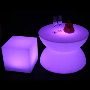 Glow Furniture 60cm LED Cube Chair Light Up Furniture Glow In The Dark Furniture Cube Seat Contour Cube