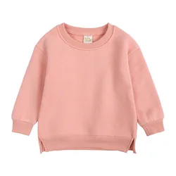 6182 Autumn Baby Kids Boys Girls Clothing Spring Long Sleeve Coat T-shirt Toddler Solid Sweatshirt Tops Jacket for Children