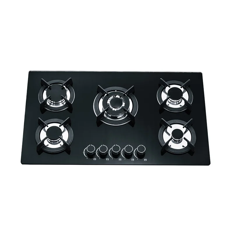 Cooking Kitchen Tempered Glass Top 5 Burner Gas Cooktops Gas Hob Gas Stove