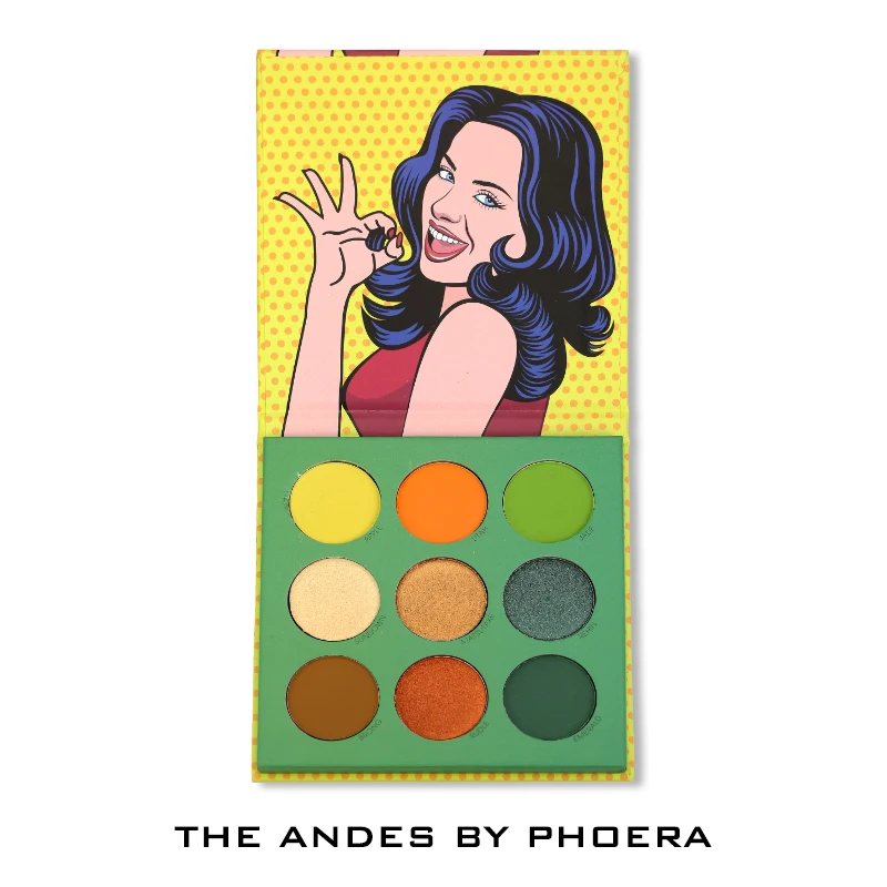 PHOERA 9 COLORS Makeup Eyeshadow Palette Metallic Eyeshadow Palette