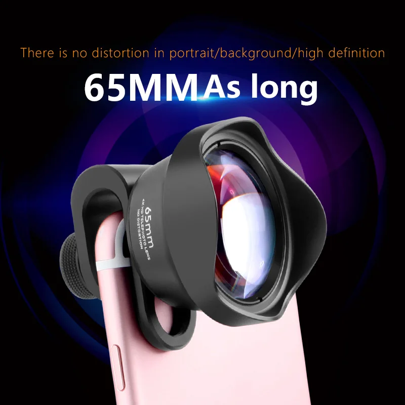 65 мм 4k HD без искажений объектив камеры телефона для iPhone Samsung макрообъектив и широкоугольный со светодиодной подсветкой дорожным