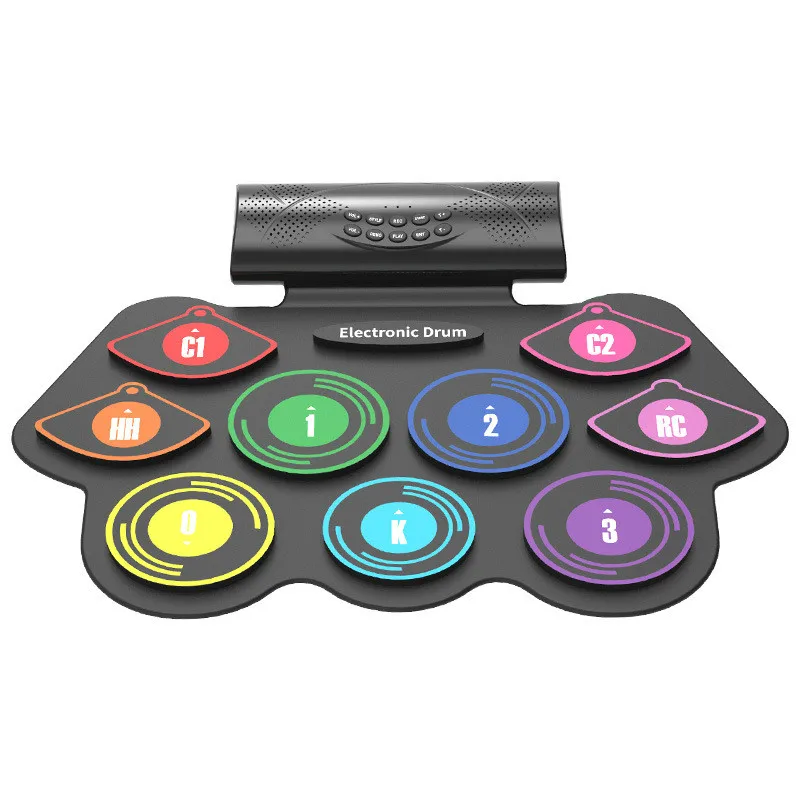 2020 Best Musical Drums Sets Kids Portable Silicone Hand Roll Up Electronic Drum Kit