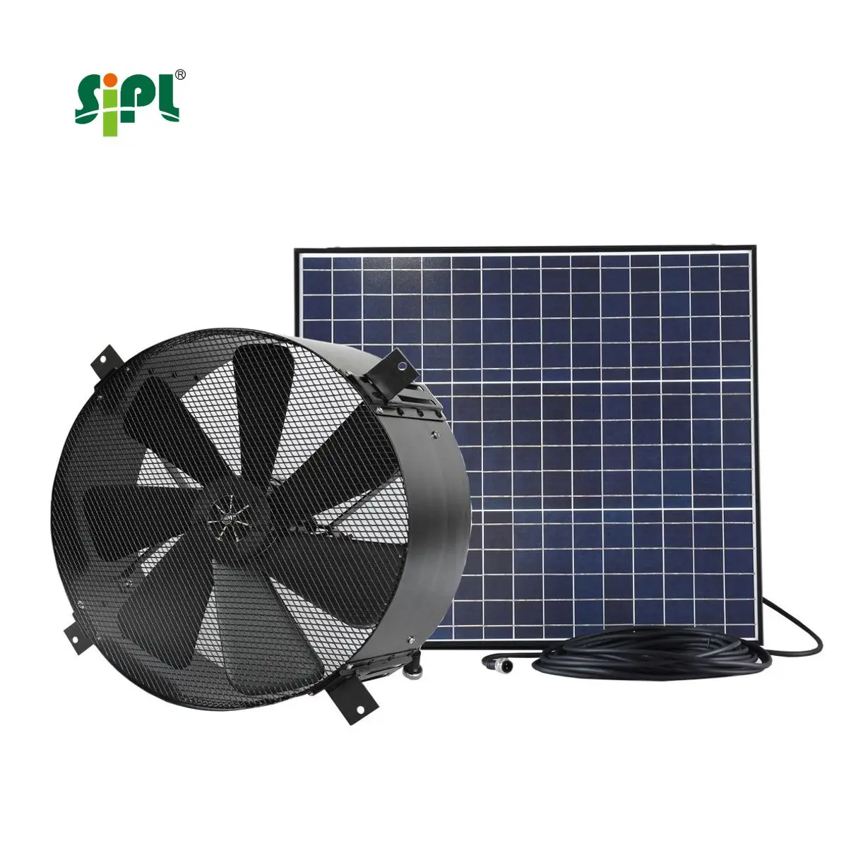 Good quality industrial commercial exhaust fan for warehouse garage 50W axial flow solar powered extraction fan