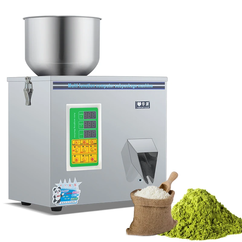1-100g  Bottle Food Nuts Granule Herbs Candy Spices Flour Milk Tea coffee Powder Semi Auto Powder Weighing Filling Machine