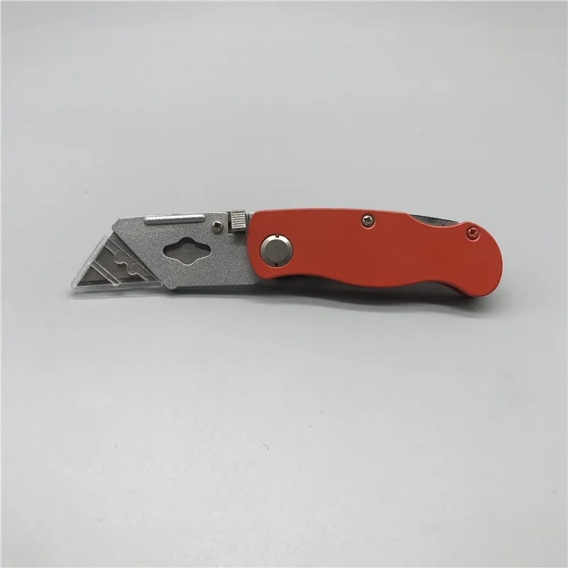 Professional zinc alloy 5PCS quick change blades foldable utility cutter knife with blade box