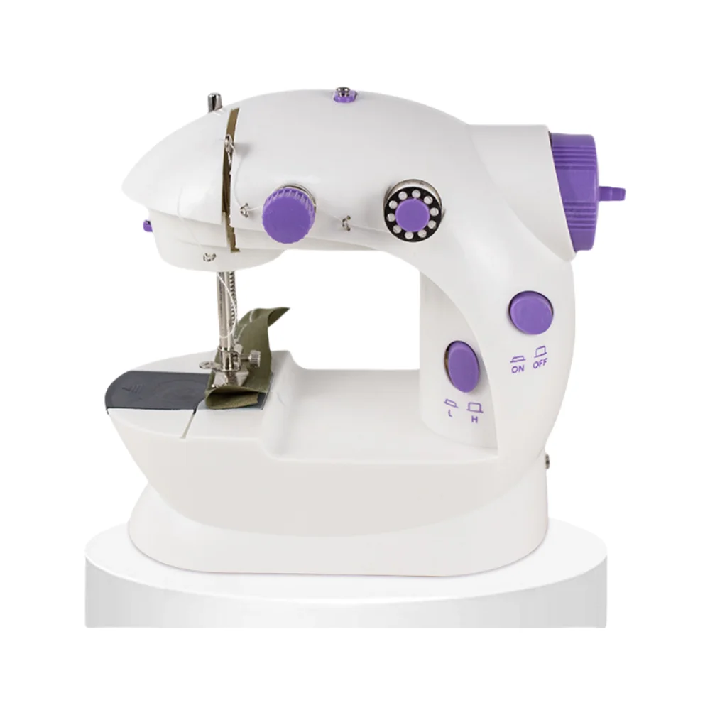 Household 202 Mini Sewing Machine Handheld Sewing Machine with Light Cutter Foot Pedal Portable Night Light Sewing Machine