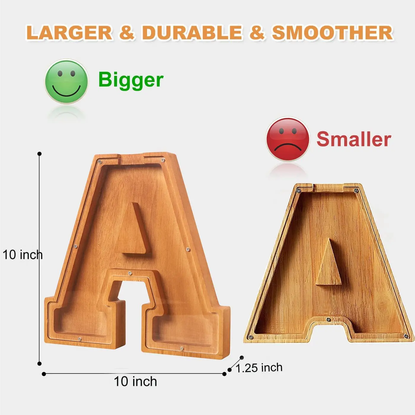 Wooden Piggy Bank Personalized Letters Coin Piggy Bank Custom Name Letter Shaped Money Saving Box for Kids DIY