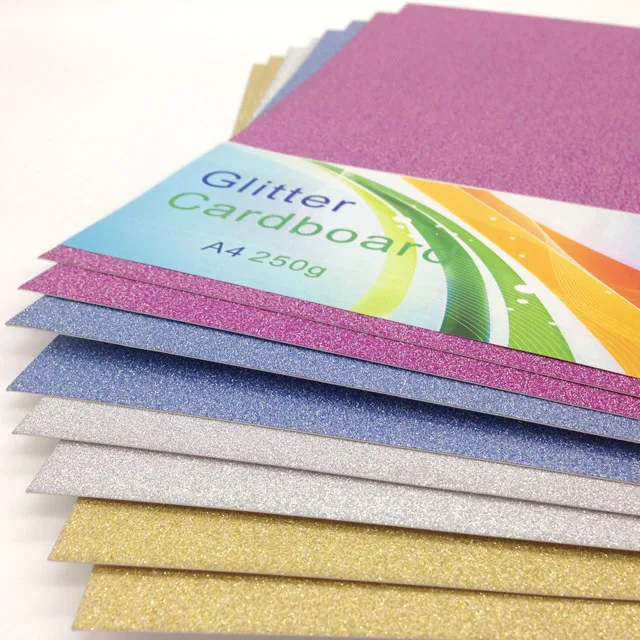
8pcs 250g A4 Glitter Card for scrapbooking and handcraft 