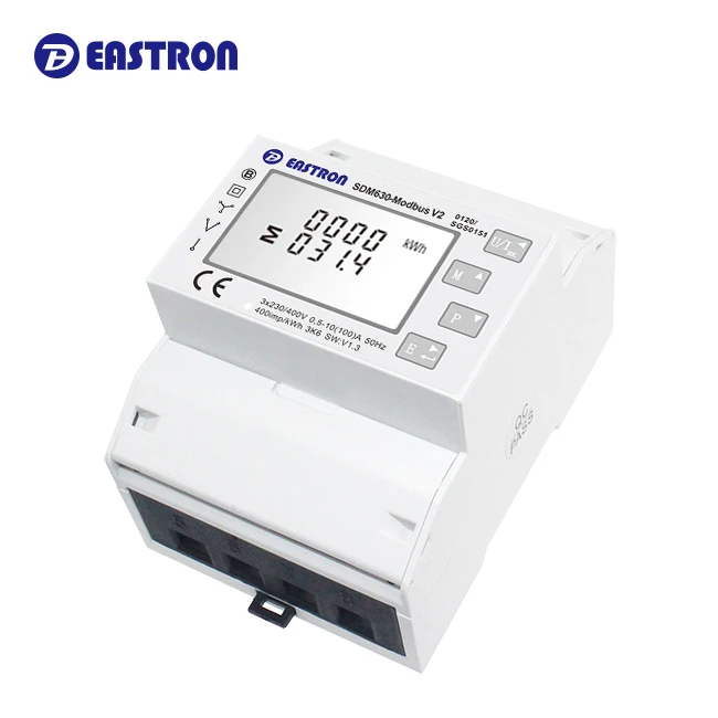 Eastron SDM630Modbus V2 MID Approved 3P4W/3P3W/1P2W Mini Size Multifunction Modbus Din Rail Power Meter for EV Charger