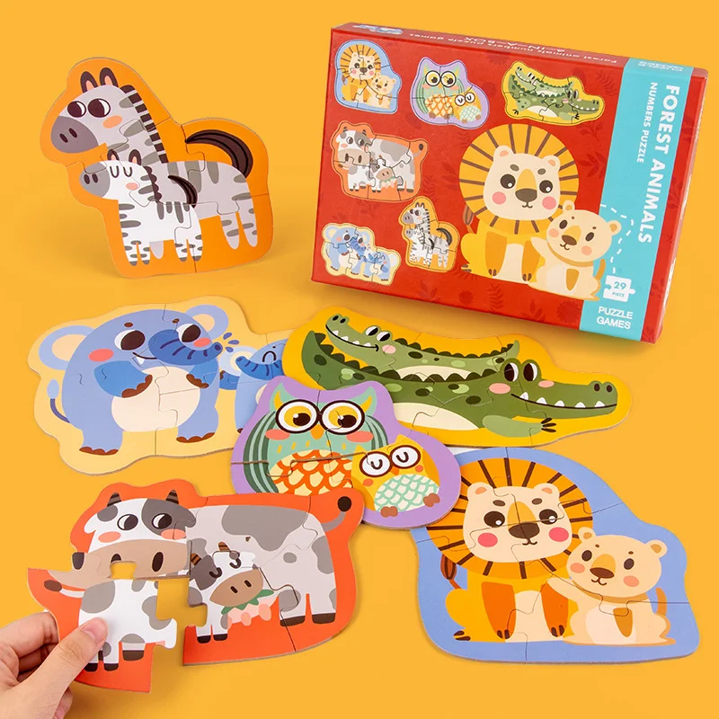 Baby Early Learning Puzzle Large Piece Puzzle 2 3 4 weeks old children paper animal simple puzzle early education toys