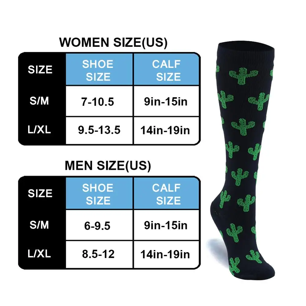 
Hot Selling Customized Pattern Printing Sports Stocking Custom Logo Cactus Running Compression Sock &nbsp;