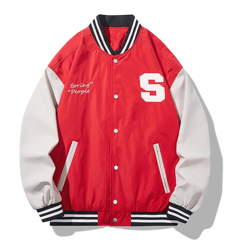 2022 Hot Selling Korean Baseball Embroidery Collage Jacket Breathable Sublimation Baseball Jacket For Men/