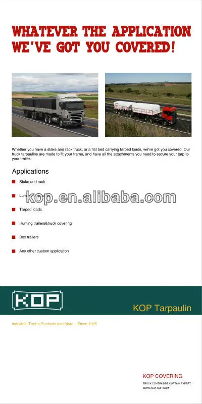 Custom PVC Tarpaulin Trailer Cover Industrial Fabric Truck Cover with Printing Manufactured in China