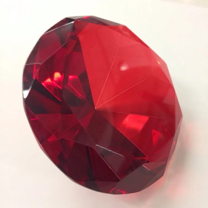 Red Gem Glass diamond shape Crystal Wedding Favor MH-9419