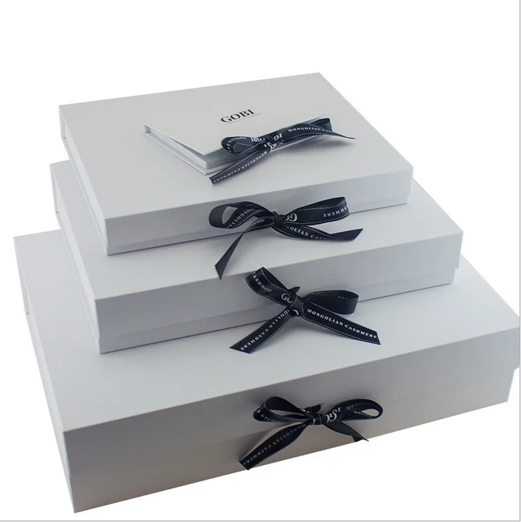 Large luxury custom foldable gift magnetic box black paper box cardboard hamper gift box