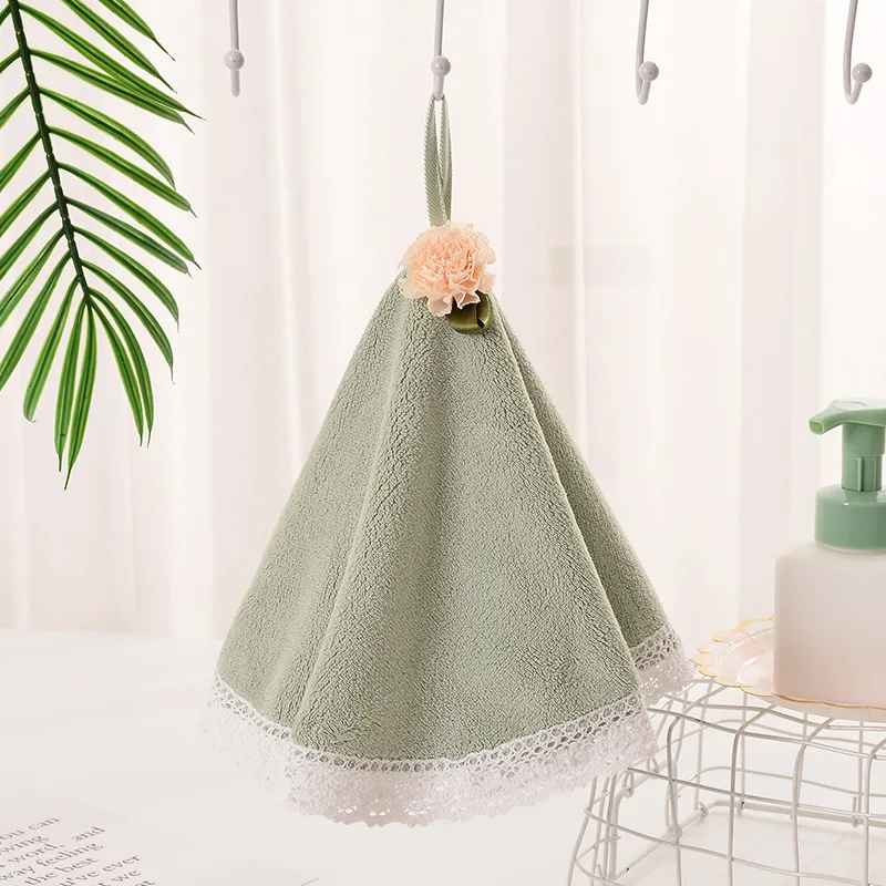 Cute Lace Dress Round Shape Face Hand Towel for Baby Absorbent Kitchen Bathroom Cleaning Rags