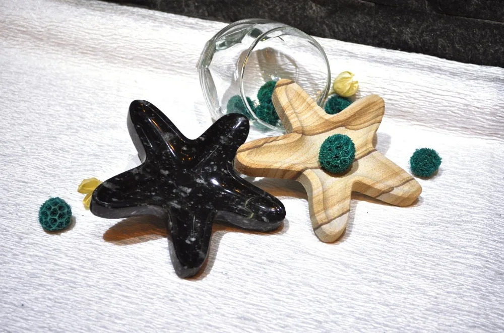 A Set of Moon Shape Tableware Grey Marble Candy Tray