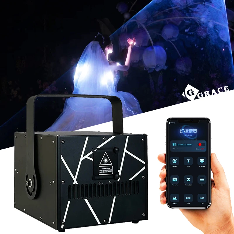Igracelite 10w Laser Lights For Wedding App/DMX Control  Animation Laser Light Show Stage Lights
