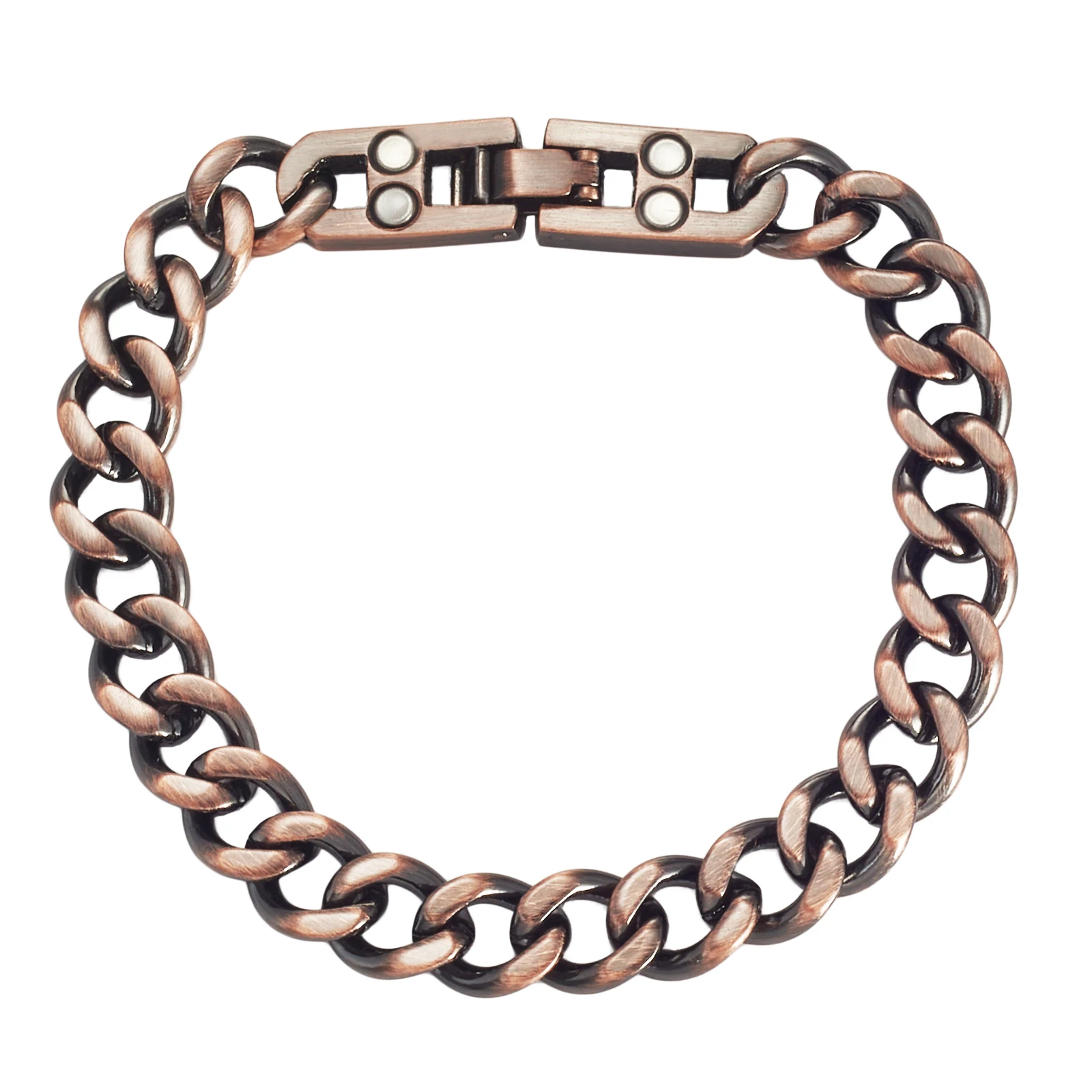 Wollet Fashion Bio Magnetic Therapy Pure Solid Copper Cuban Curb Chain Bracelets
