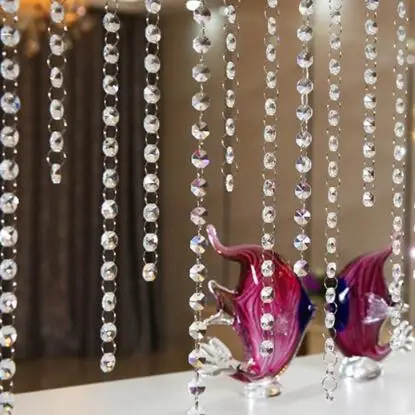 Prisms crystal glass Octagonal Beads with string strands for curtain Pendant Chandeliers