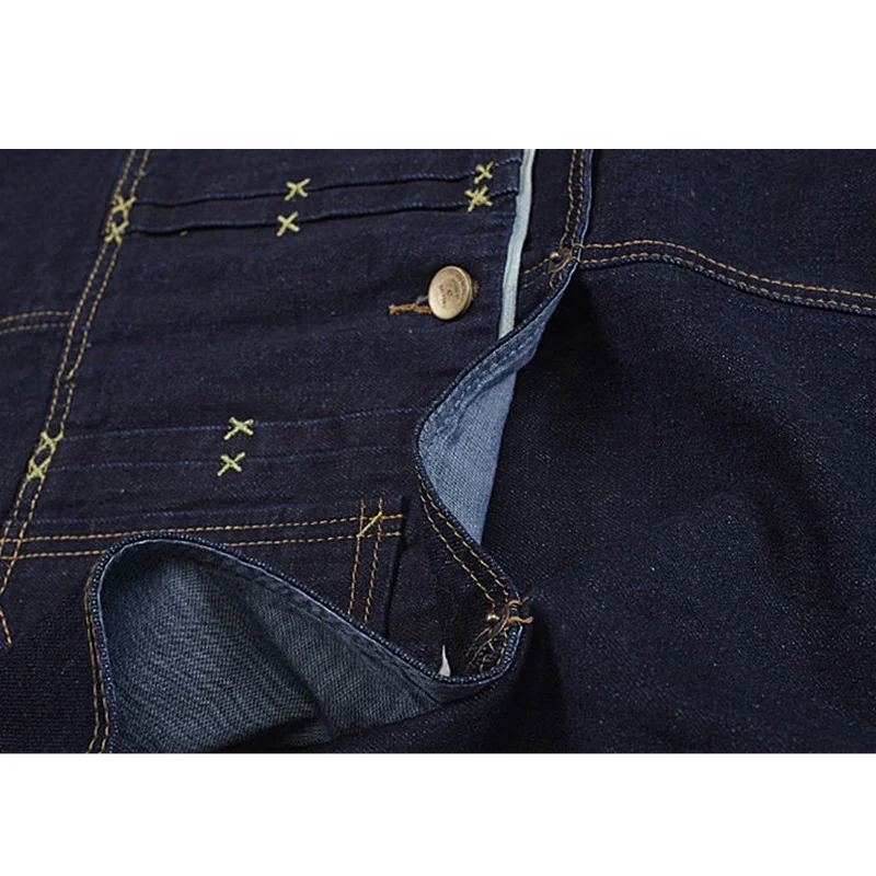 Fashion bartender waiter denim apron with belt apron custom logo hot barista overalls leather shoulder strap unisex