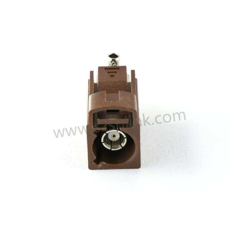 RF coaxial curved 90 degree FAKRA female/jack/socket F Type Brown color connector For RG316/RG174/RG58 Cable