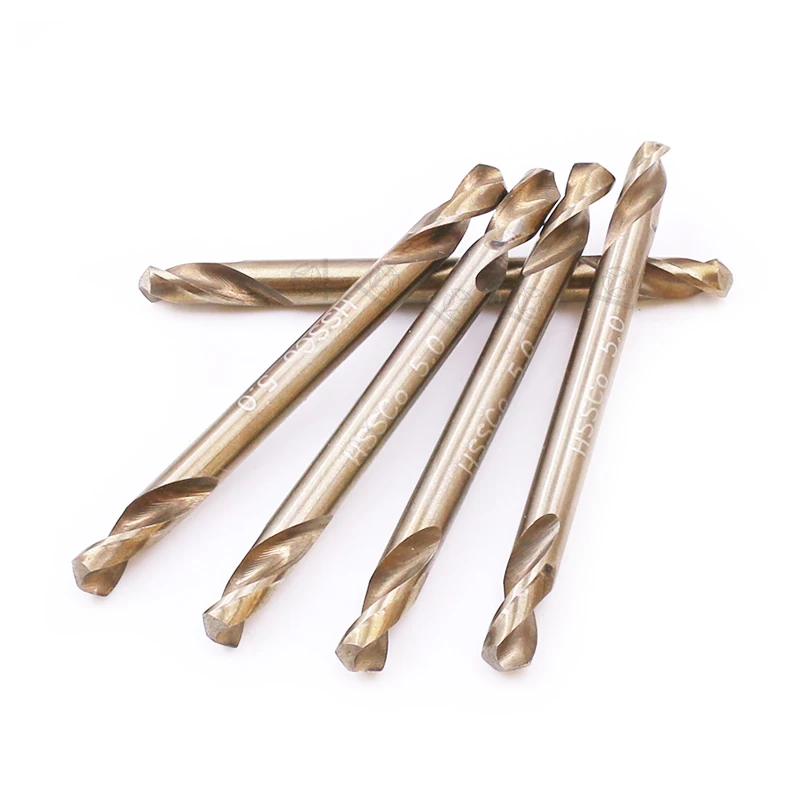 Double Head Straight Shank Hss M35 Cobalt Twist Drill Bit For Metal Sheet Drilling