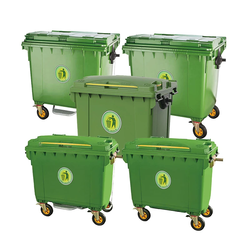 Outdoor Large 240 360 660 1100L Plastic Garbage Bin Trash Can Waste Bin Wheelie Bin
