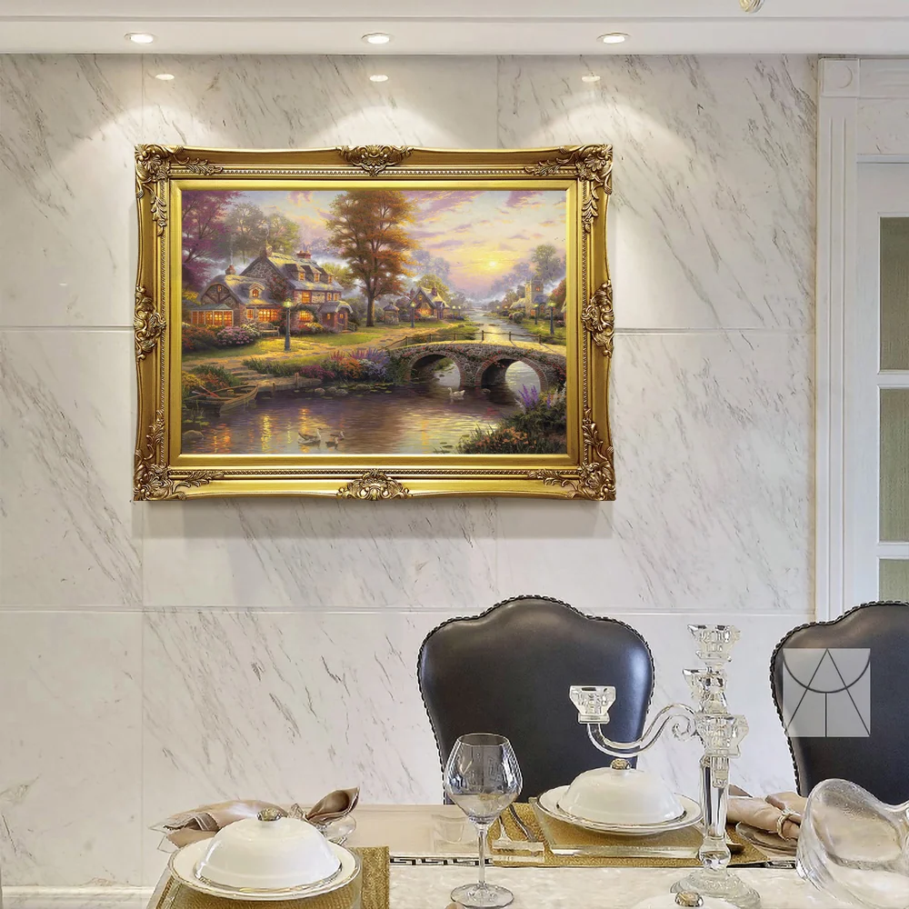 High Quality Antique Pure Handmade Landscape Oil Painting for Wall Decor