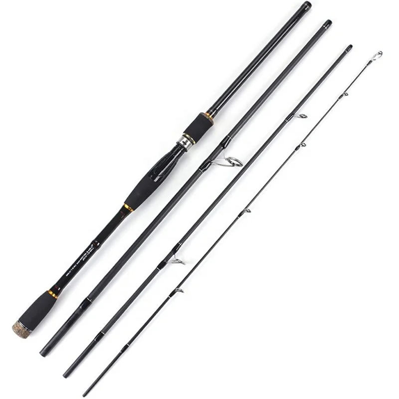 Burle Fishing 3.0m 4-Piece 10-25g Carbon Travel Spinning Fishing Rod With Rod Case