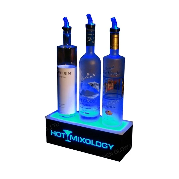 Bar Back Glowing LED Lighted Liquor Bottle Display Stand for nightclub bar lounge