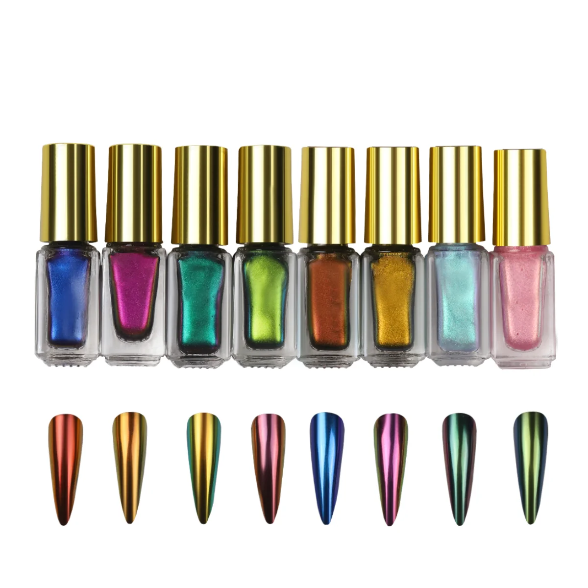 24 Colors Professional Nail Art Salon Chrome Mirror Nails Liquid Pigment Powder Magic Metallic Mirror Chrome Nail Powder